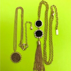 TWO (2) Gold Pendant Necklace Baublebar